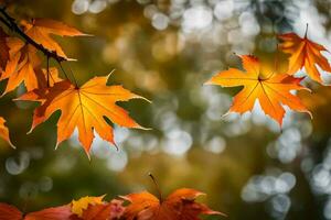 l'automne feuilles sont vu dans le Contexte. généré par ai photo