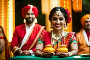 Indien mariage dans Delhi. généré par ai photo