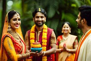 Indien mariage dans Bangalore. généré par ai photo