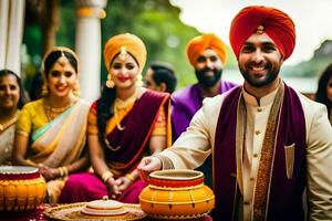 Indien mariage la cérémonie dans Bangalore. généré par ai photo