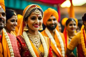 Indien mariage dans Delhi. généré par ai photo