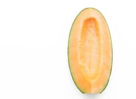 Melon cantaloup sur fond blanc photo