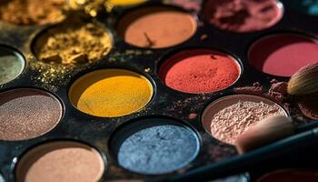 vibrant couleurs peindre une glamour visage avec beauté et variété généré par ai photo