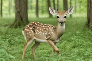 cerf dans forêt. ai génératif pro photo