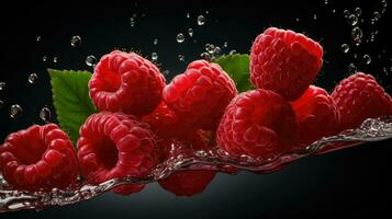 ai génératif une photo de framboise