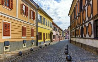 vieux rue de baroque ville de varazdin, Croatie photo