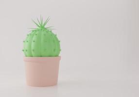 illustration de rendu 3D. Cactus 3D sur fond blanc photo