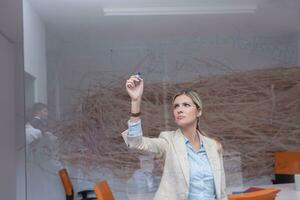 femme d'affaires au bureau photo