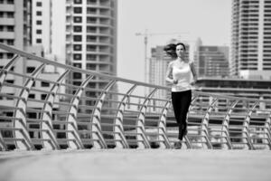 femme, jogging, matin photo