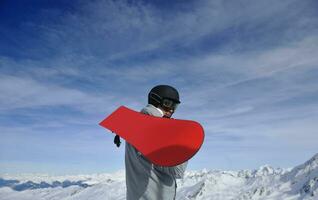 homme hiver neige ski photo