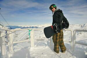 homme hiver neige ski photo