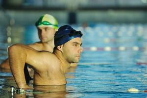 vainqueur de la course de natation photo