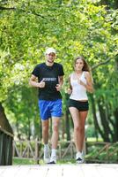 couple le jogging Extérieur photo