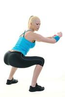 fitness et exercice avec une femme blonde photo