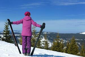 ski femme hiver photo