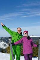 couple hiver ski photo