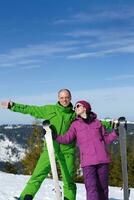 couple hiver ski photo