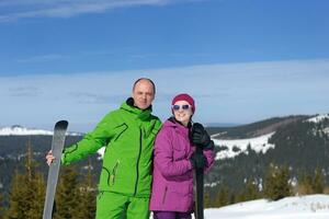 couple hiver ski photo