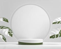 vitrine plate-forme blanche pour l'affichage des produits avec rendu 3d des plantes photo