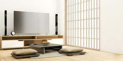 muji cabinet en bois conception sur blanc pièce intérieur moderne style. photo