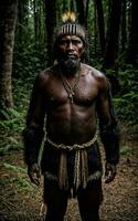 photo de sauvage barbare tribal avec armure , génératif ai