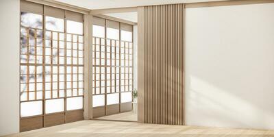 Japon style ,vide pièce décoré dans blanc pièce Japon intérieur. photo
