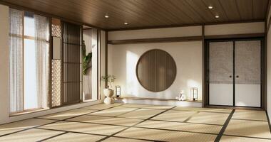 muji style, vide en bois nettoyage de la chambre Japon pièce intérieur, photo
