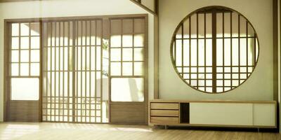 cabinet dans couloir nettoyer Japonais minimaliste pièce intérieur. photo