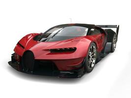 Cerise rouge supercar - de face vue fermer - 3d illustration photo