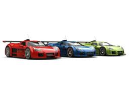 rouge, vert et bleu impressionnant supercars photo