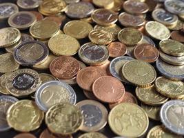pièces en euros, fond de l'union européenne photo
