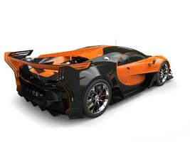 noir et Orange supercar - retour côté vue - 3d illustration photo