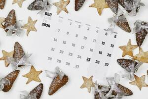 Facile décembre 2020 mensuel calendrier photo