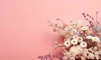 tranquille encore la vie de blanc marguerites dans une vase. établi par ai photo