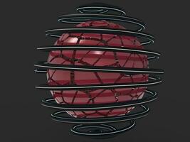 noir spirale formé autour rouge cassé sphère photo