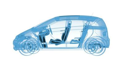 radiographie voiture - isolé sur blanc Contexte photo