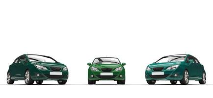 vert voitures - isolé sur blanc Contexte photo