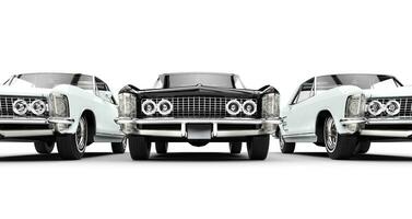 noir et blanc classique américain voitures de face vue photo