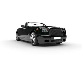 noir luxe véhicule - de face vue - isolé sur blanc Contexte photo