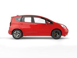 rouge moderne compact électrique voiture - côté vue photo