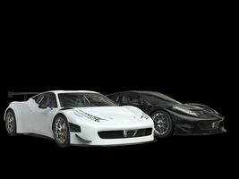 noir et blanc supercars sur noir Contexte - côté vue photo