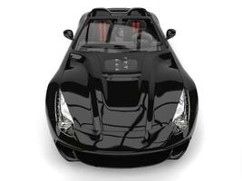 brillant noir moderne convertible super des sports voiture - Haut vers le bas phare fermer coup photo