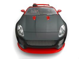 impressionnant mat noir super des sports voiture avec rouge détails - de face vue photo