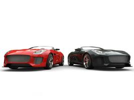 extraordinaire moderne convertible noir et rouge des sports voitures - côté par côté photo