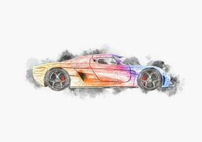 super voiture - polygonal concept dessin photo