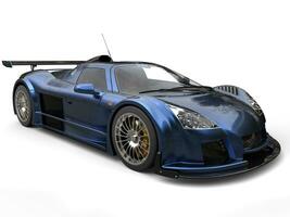 cool métallique bleu courses supercar - studio coup photo