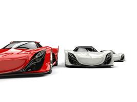 cramoisi rouge et blanc futuriste concept des sports voitures - Couper coup photo