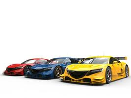 jaune, bleu et rouge super des sports concept voitures photo