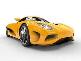 Profond Jaune futuriste sport concept voiture - phare fermer coup photo