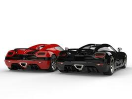 brillant Nouveau noir et rouge sport concept voitures - retour fin vue photo